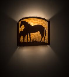 12"W Mare & Foal Wall Sconce