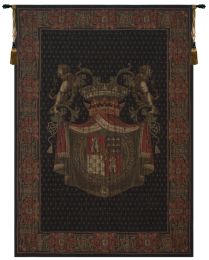 Blason Tours Vertical Black Belgian Tapestry