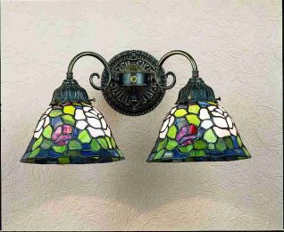 18"W Tiffany Rosebush 2 LT Wall Sconce.602