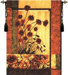 Contemporary Poppy Tapestry Wall Art