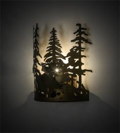 11"W Moose Through the Trees Wall Sconce