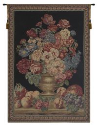 Vase on Black Mini Tapestry Wall Hanging