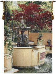 Tranquil Fountain Fine Art Tapestry