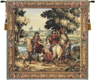 Les Sonneurs du Roi Les Tambours Center Panel French Tapestry