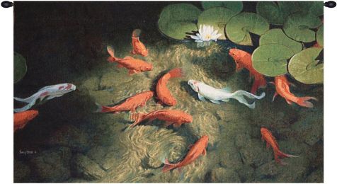 Surfacing Fish Fine Art Tapestry