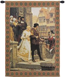 Call to Arms With Border Belgian Tapestry Wall Art