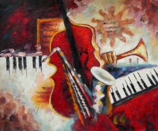 Instruments Of Music I Oil Painting