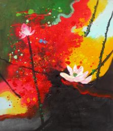 Blooming Water Lily Oil Painting