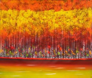 Autumn Birch Oil Painting