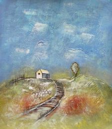 House on the Hill Oil Painting