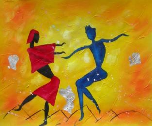 Dancing Fools Oil Painting