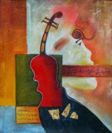 The Violin Abstract Oil Painting