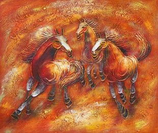 Wild Horses I Oil Painting