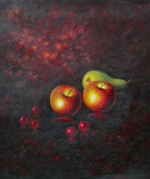 Apples and Pear Oil Painting