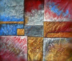 Primary Rectangles Oil Painting