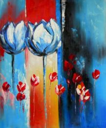 Two Blue Tulips Oil Painting