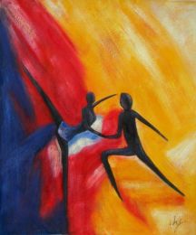 Dancing in Pairs Oil Painting