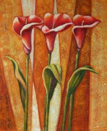 Red Lily Trilogy Canvas Wall Art