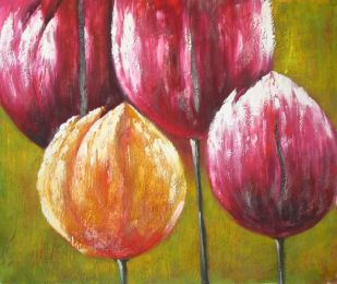 Spring Tulips Oil Painting