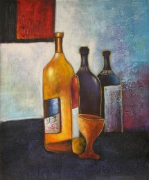 Chianti, Merlot, and Chardonnay Oil Painting