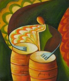 The Bongo Player Oil Painting