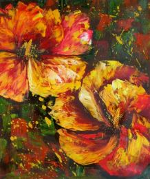 Hibiscus Oil Painting