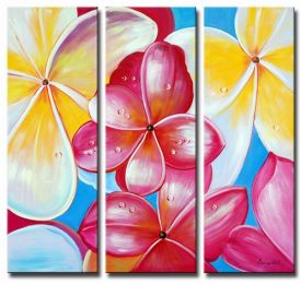 Plumeria Flowers Canvas Wall Art