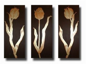 Golden Tulips Canvas Wall Art