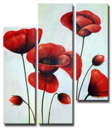 Ruby Red Poppies Canvas Wall Art