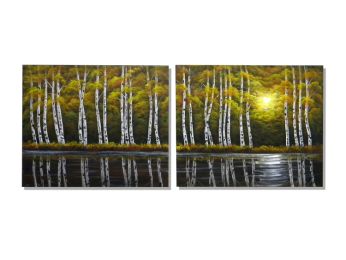 Lakeside Aspen Canvas Wall Art