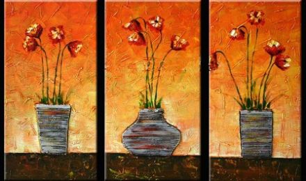 Potted Poppies Canvas Wall Art