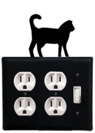 Cat - Double Outlet and Single Switch Cover