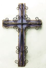 Symbols Of Faith Purple Wall Cross Decorative Wall Art