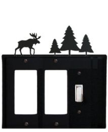 Moose & Pine Trees - Double GFI and Single Switch Cover