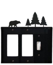 Bear & Pine Trees - Double GFI and Single Switch Cover