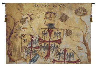 Chevaliers Left Panel Belgian Tapestry Wall Art