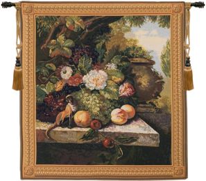 Monkey In Still Life I Belgian Tapestry Wall Art