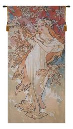 Spring Mucha Belgian Tapestry Wall Art