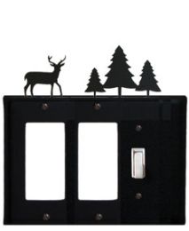 Deer & Pine Trees - Double GFI and Single Switch Cover