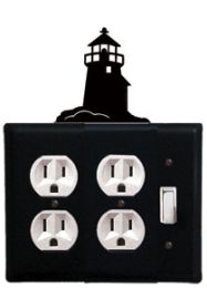 Lighthouse - Double Outlet and Single Switch Cover