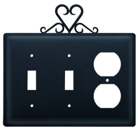 Heart - Double Switch & Single Outlet Cover