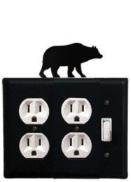 Bear - Double Outlet and Single Switch Cover