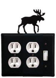 Moose - Double Outlet and Single Switch Cover