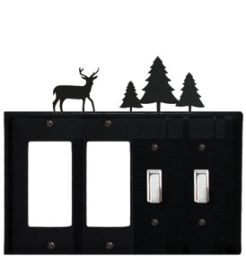 Deer & Pine Trees - Double GFI and Double Switch Cover