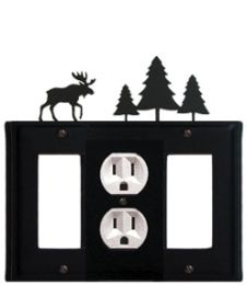 Moose & Pine Trees - Single GFI, Outlet and GFI Cover