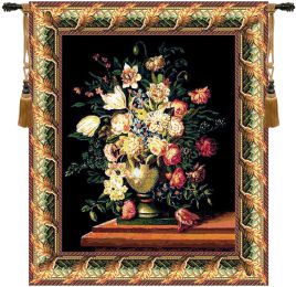 Breughel's Vase Black Belgian Tapestry Wall Art