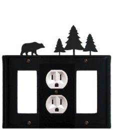 Bear & Pine Trees - Single GFI, Outlet and GFI Cover