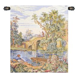 Fishing at the Lake Italian Wall Hanging