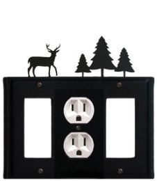 Deer & Pine Trees - Single GFI, Outlet and GFI Cover