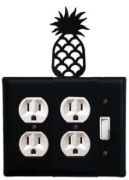 Pineapple - Double Outlet and Single Switch Cover